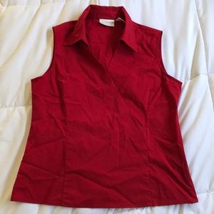 Worthington red collared blouse